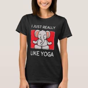 T-shirt Joli Namaste Elephant J'Aime Vraiment Le Yoga Pila
