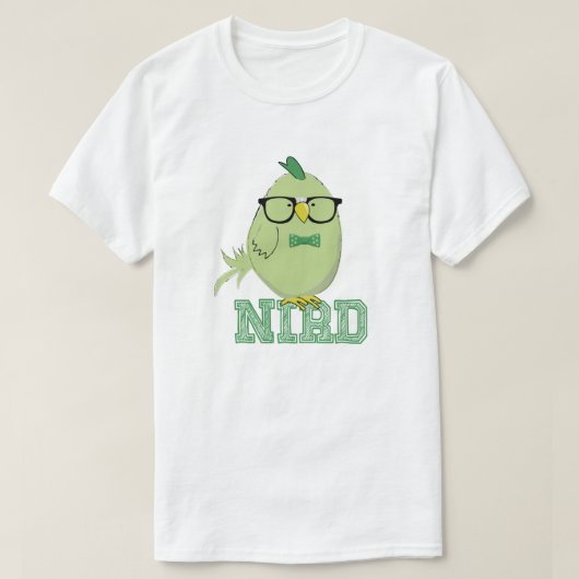 T-shirt Joli Nerd Bird Vert (Design devant)