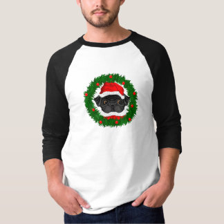 T-shirt Joli Noël Carlin noir Père Noël en couronne