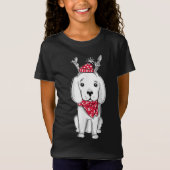 T-Shirt Joli Noël Chien en en costume Chien en avec renne (Devant)
