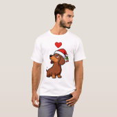 T-shirt Joli Noël Dachshund Santa Hat Holiday Chien (Devant entier)