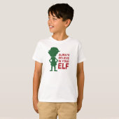 T-shirt Joli Noël Elf vacances thème amusant jeu de mots (Devant entier)
