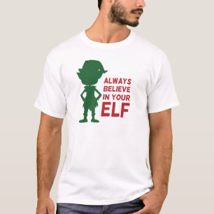 T-shirt Joli Noël Elf vacances thème amusant jeu de mots