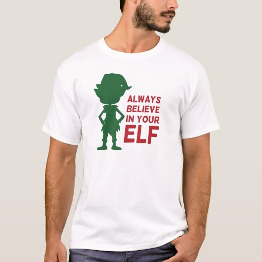 T-shirt Joli Noël Elf vacances thème amusant jeu de mots (Devant)
