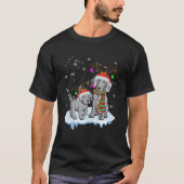T-shirt Joli Noël Weimaraner Santa Hats Reindeer Chien (Devant)
