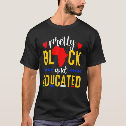 T-shirt Joli noir et instruit Black History Moth App (Devant)
