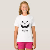 T-shirt Joli noir Jack-o'-lantern nom personnalisé Hallowe (Devant entier)