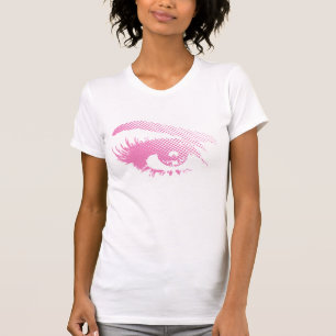 T-shirt Joli oeil élégant de femme dans l'image tramée 