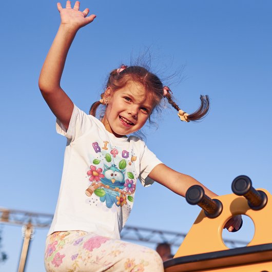 T-Shirt Joli Oiseau De Chouette Avec Fleurs
