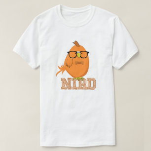 T-shirt Joli Oiseau Nerd Orange