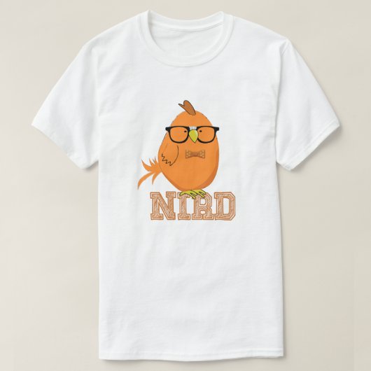 T-shirt Joli Oiseau Nerd Orange (Design devant)