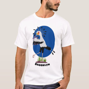 T-shirt Joli oiseau secrétaire écrivant des notes dessin a