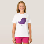 T-shirt joli oiseau violet (Devant entier)