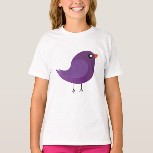 T-shirt joli oiseau violet (Devant)