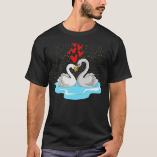 T-shirt Joli Oiseaux Amoureux Valentines Jour Cadeau migno