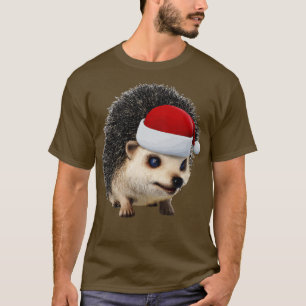 T-shirt Joli Opossum De Noël Ou Hérisson Portant Père Noël