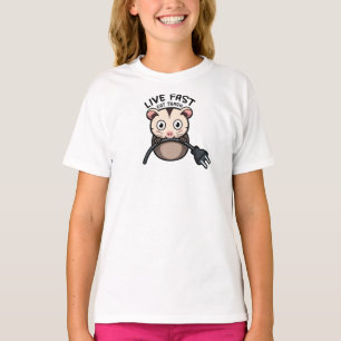 T-shirt Joli Opossum Vis Vie Rapidement Mange Déchets