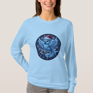 T-shirt Joli Ornement de Chapeau de Père Noël pour Oiseau