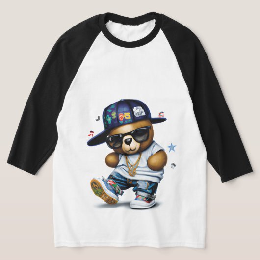 T-shirt Joli ours en peluche hip hop (Poser)