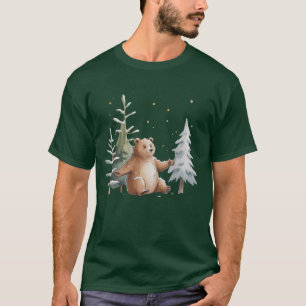 T-shirt Joli ours enneigé d'hiver Fantaisie hivernale en f
