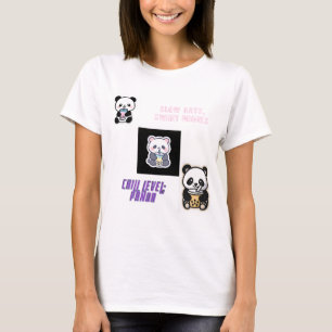 T-shirt Joli Panda Détendu Avec Boba