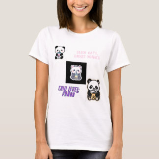 T-shirt Joli Panda Détendu Avec Boba