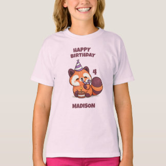 T-shirt Joli Panda Rouge - Joyeux Anniversaire