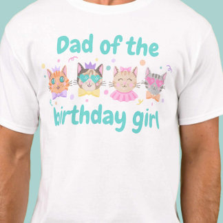 T-shirt Joli papa coloré de l'Anniversaire Fille Kitty Cha