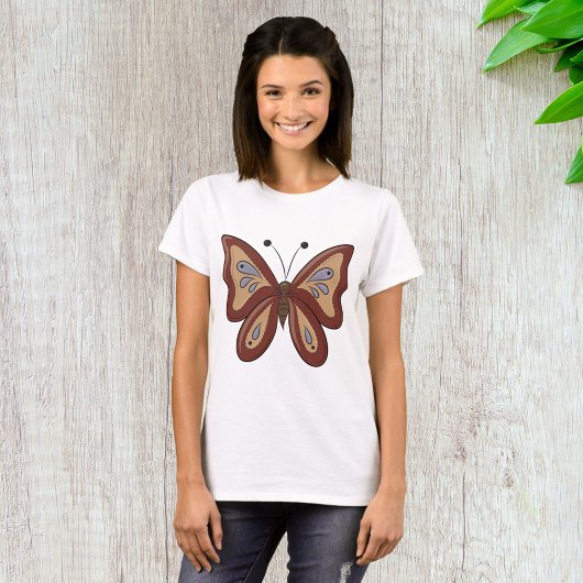 T-shirt Joli Papillon Marron