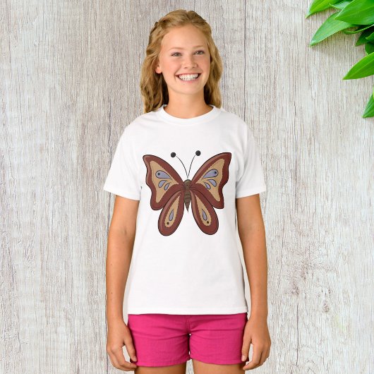 T-shirt Joli Papillon Marron