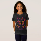 T-Shirt Joli papillon orange violet (Devant entier)