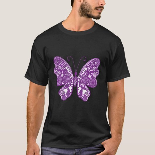 T-shirt Joli Papillon pourpre psychédélique (Devant)