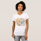 T-shirt Joli Pâques rose or bleu Vertical (Devant entier)