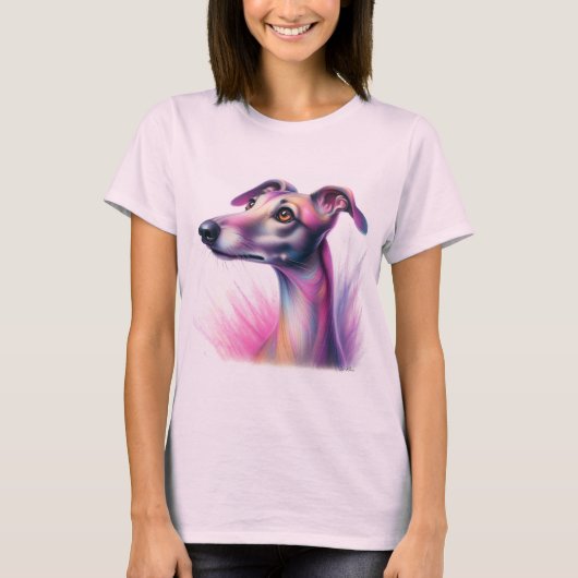 T-shirt Joli Pastel Greyhound Chig (Devant)