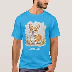 T-shirt Joli père chien Corgi Pembroke Gallois Rouge