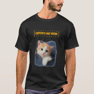 T-shirt Joli petit chat de poche, Graphique pour amateur d