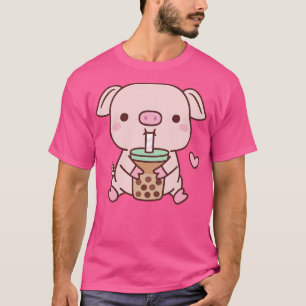 T-shirt Joli Petit Cochon Aime Bubble Lait Thé