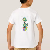 T-shirt Joli petit dinosaure avec beaucoup de ballons colo (Dos)
