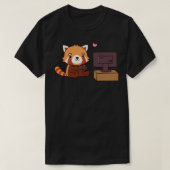 T-shirt Joli Petit Panda Rouge Aime Jouer (Design devant)