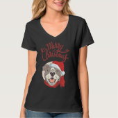 T-shirt Joli Pitbull Avec Ruban Rouge Et Joyeux Chapeau De (Devant)