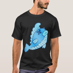 T-shirt Joli poisson bleu mort dessin animé - Drôle de poi