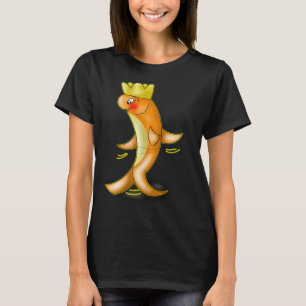 T-shirt Joli Poisson Orange Kawaii Danseur Avec Couronne