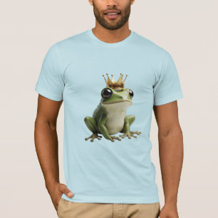 T-shirt Joli Prince Grenouille avec Couronne Dorée