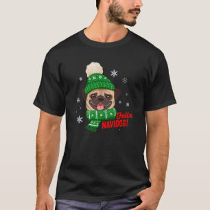 T-shirt Joli Pug Noël Feliz Navidog pour garçons filles Xm