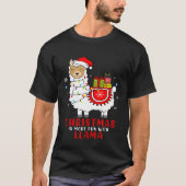 T-shirt Joli Pyjama Llama de Noël avec le Casquette du Pèr (Devant)