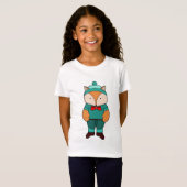 T-Shirt Joli renard vert (Devant entier)