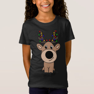 T-Shirt Joli renne avec lumières de Noël
