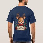 T-shirt Joli renne de Noël avec Holly et signe (Dos)