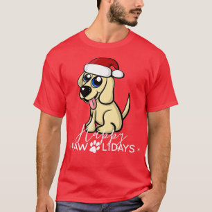T-shirt Joli Retriever Golden Puppy Funny Chien Noël