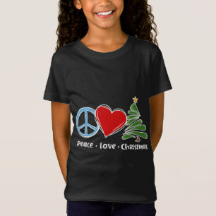 T-Shirt Joli Retro Paix Amour Noël Boho Noël